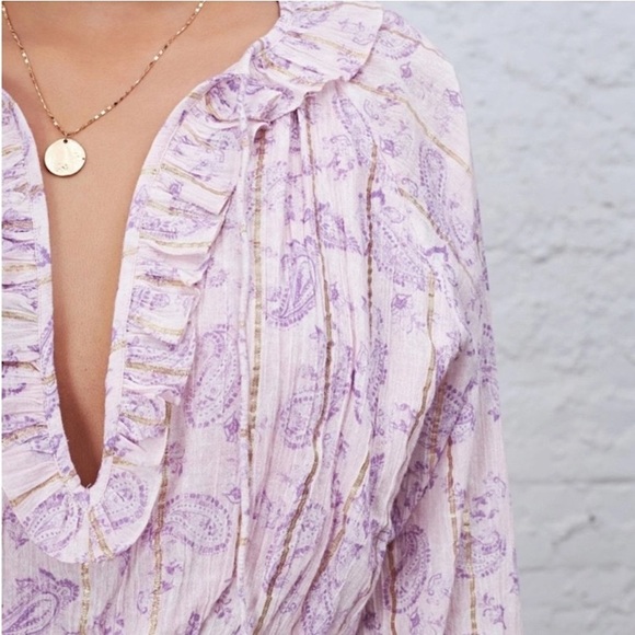 House Of Harlow Pink Paisley Smocked Mini Dress - Picture 6 of 12